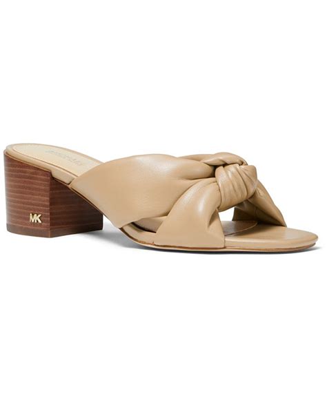 michael michael kors josie slip-on knotted sandals|michael kors gold flat sandals.